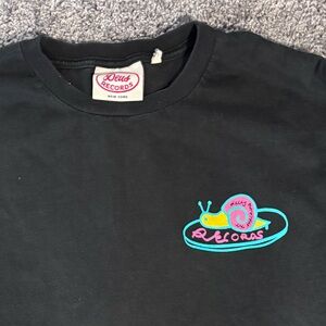 Black Long Sleeve Tee with Snail Design